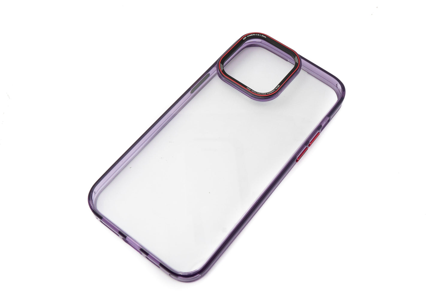 SYSTEM-S hlífðarhulstur úr TPU í fjólubláu gegnsæju hulstri fyrir iPhone 14 Pro Max.