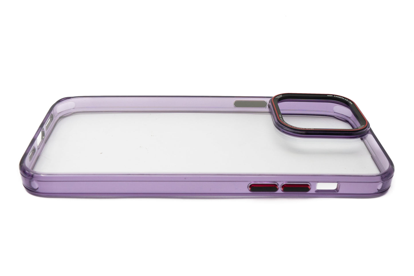 SYSTEM-S hlífðarhulstur úr TPU í fjólubláu gegnsæju hulstri fyrir iPhone 14 Pro Max.