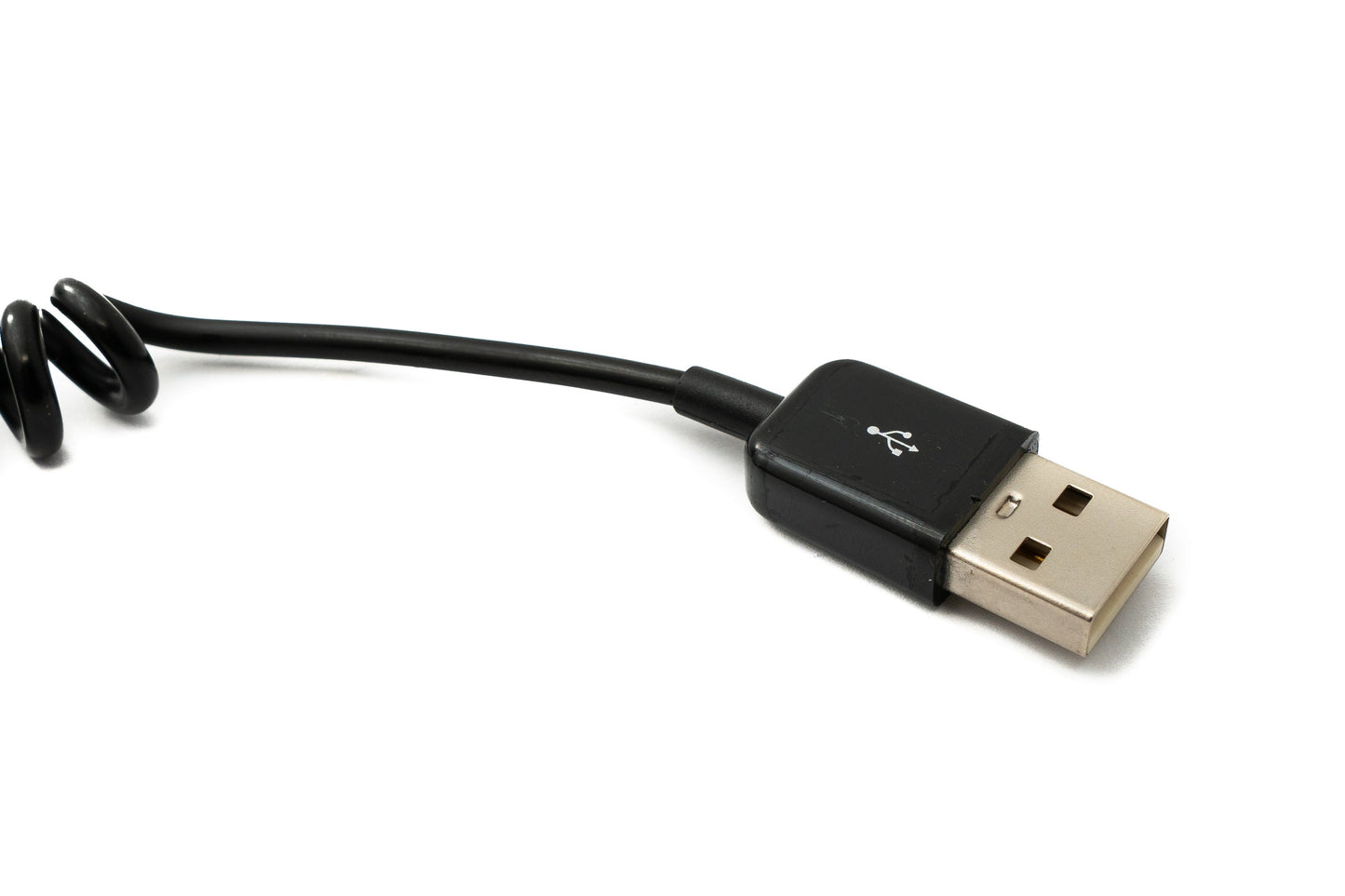 SYSTEM-S USB 3.1 snúra 50 cm Type C tengi í 2.0 A tengi spíral í svörtu