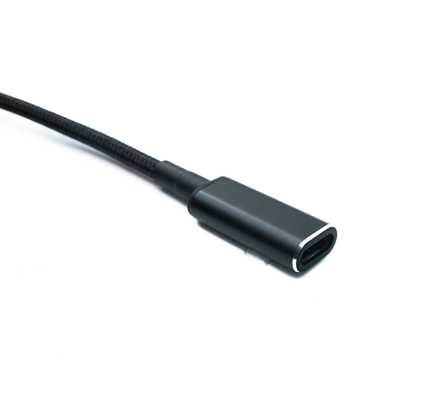 SYSTEM-S DC 20V snúra 15 cm 5,5 x 3,0 tengi í USB 3.1 Type C tengi, fléttaður vinkull