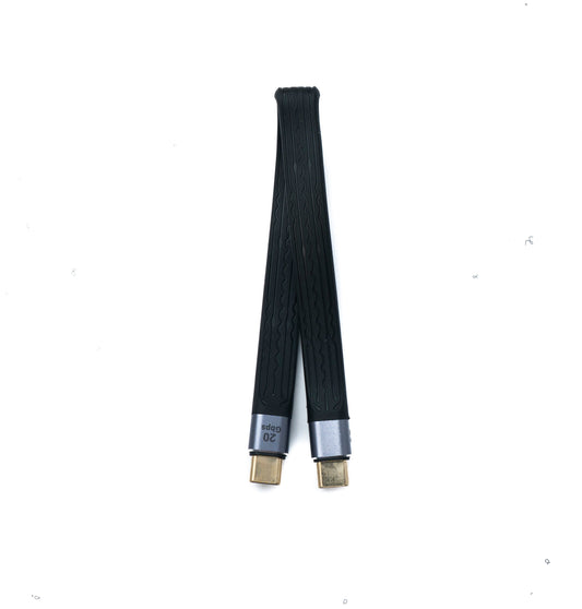 SYSTEM-S USB 3.2 Gen 2 cable 20 cm Type C male to male flat cable 20 Gbit/s 100 W