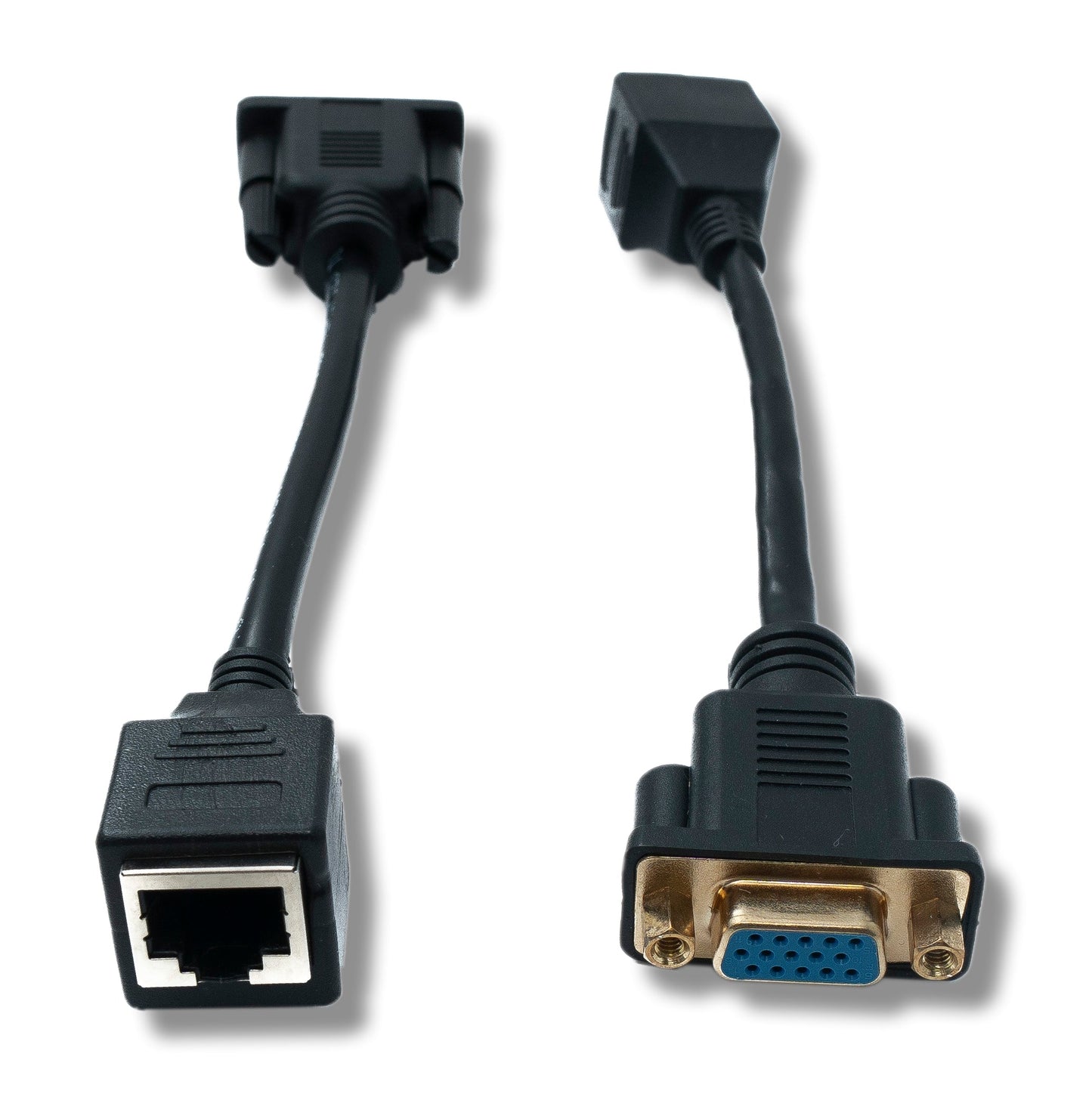 SYSTEM-S Ethernet VGA yfir IP breytir 2x 15 cm VGA í LAN RJ45 tengi 20 m drægni