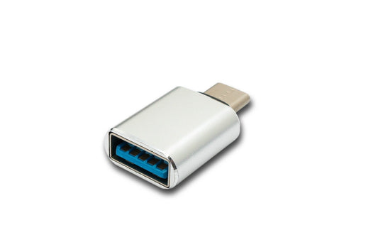 SYSTEM-S USB 3.1 adapter type C male to 3.0 A female with indicator light 5 Gbit/s 100W in anthracite