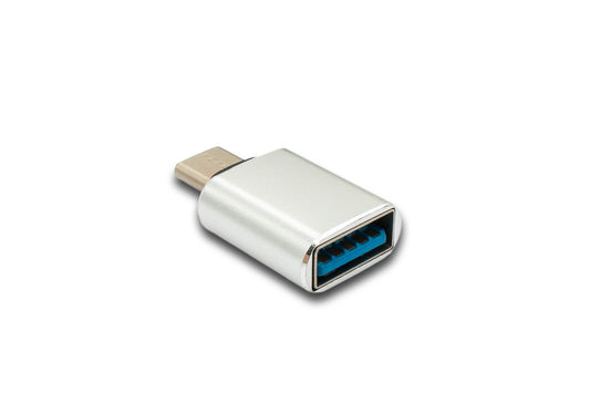 SYSTEM-S USB 3.1 adapter type C male to 3.0 A female with indicator light 5 Gbit/s 100W in anthracite