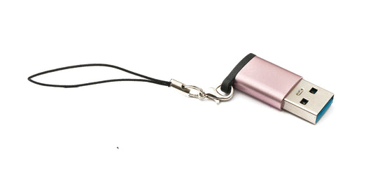 SYSTEM-S USB 3.1 Adapter Type C Female to 3.0 A Male Loop 5 Gbit/s 100W in Pink