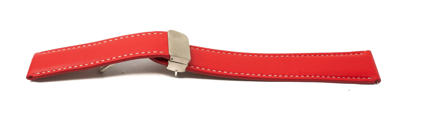 SYSTEM-S Armband 20 mm aus Leder für Samsung Galaxy Watch 5 4 Smartwatch in Rot