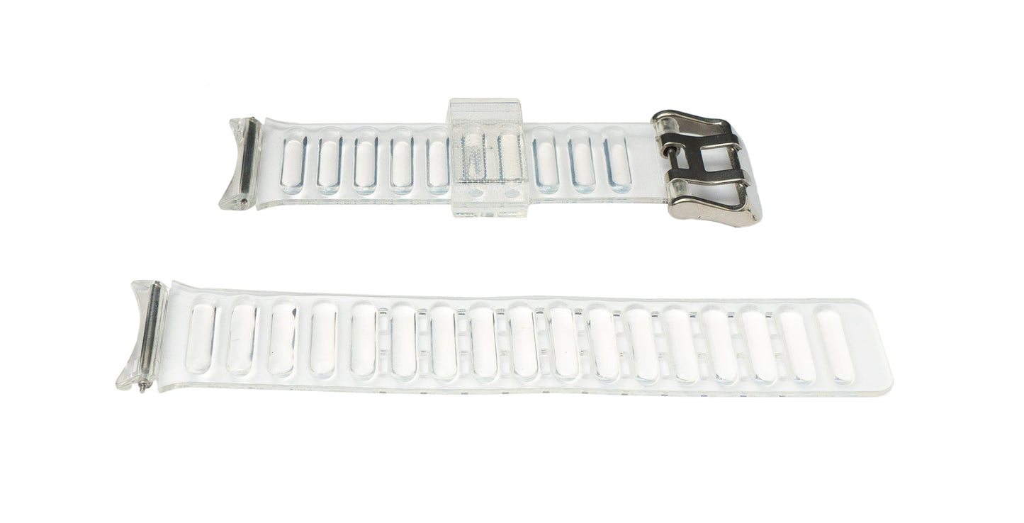 SYSTEM-S 20 mm TPU ól fyrir Samsung Galaxy Watch 5 4 snjallúr, gegnsætt hvítt