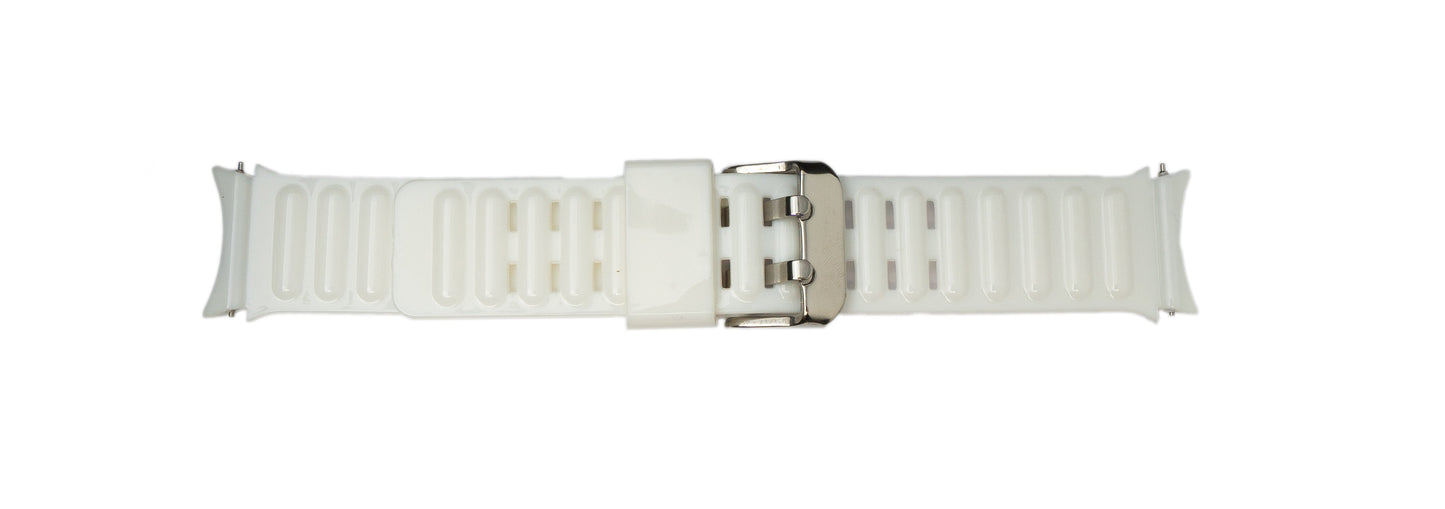 SYSTEM-S 20 mm TPU ól fyrir Samsung Galaxy Watch 5 4 snjallúr í hvítu