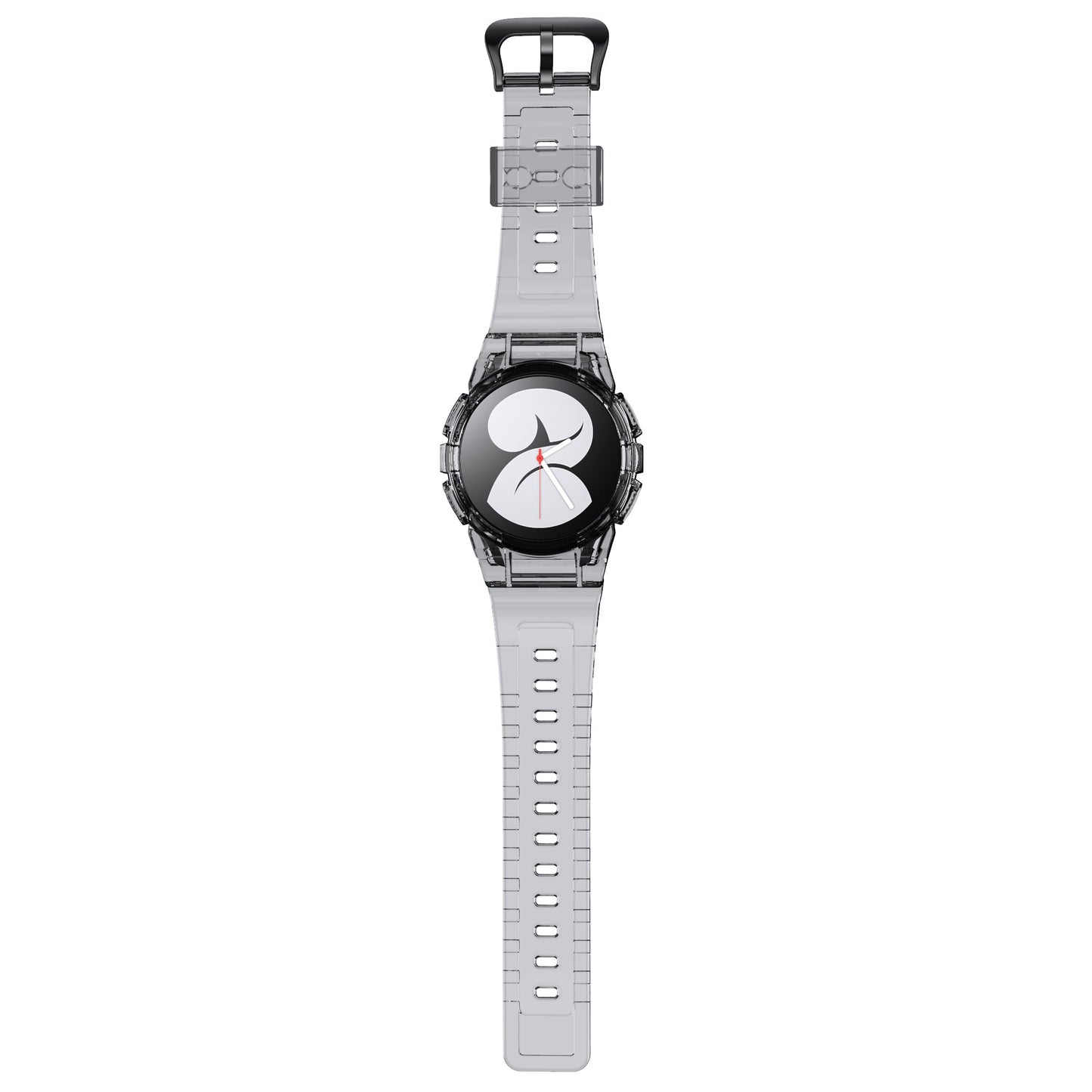 SYSTEM-S hulstur og ól 40 mm TPU fyrir Samsung Galaxy Watch 5 4 í svörtu gegnsæju