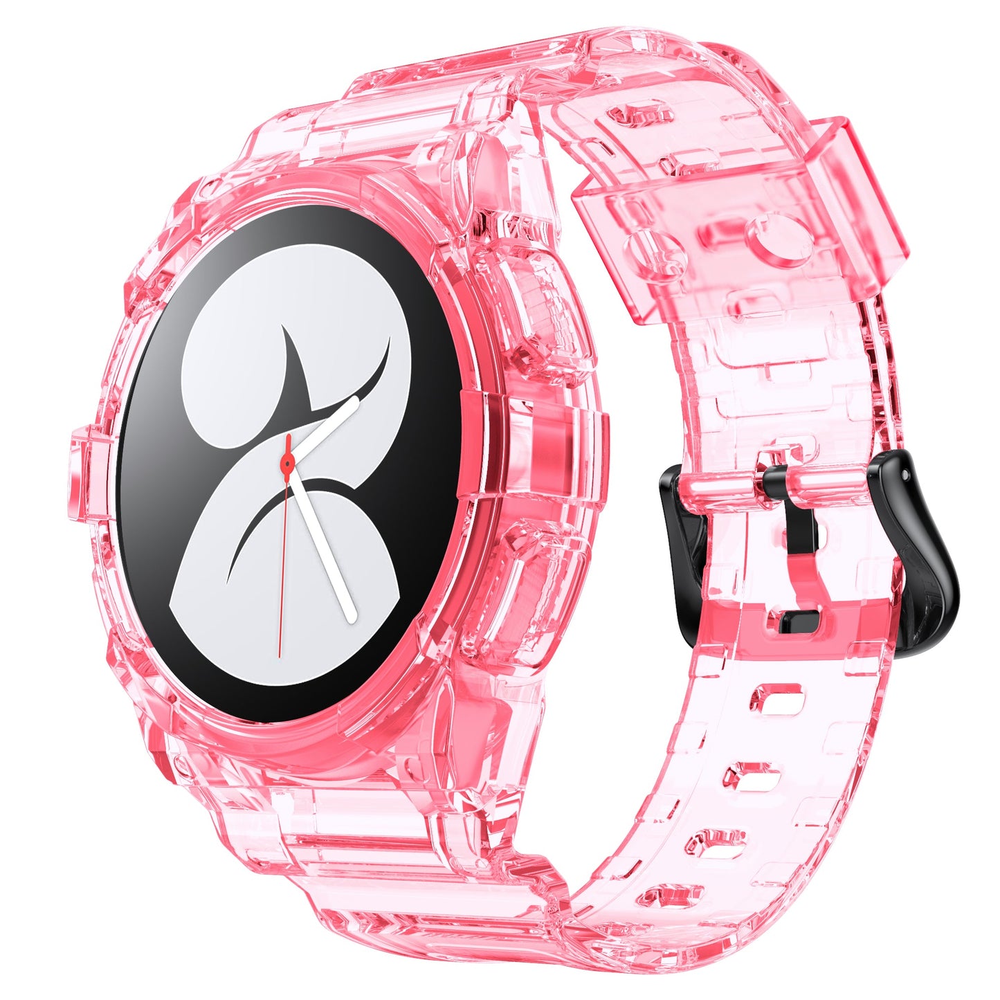 SYSTEM-S hulstur og ól 40 mm TPU fyrir Samsung Galaxy Watch 5 4 snjallúr í bleiku