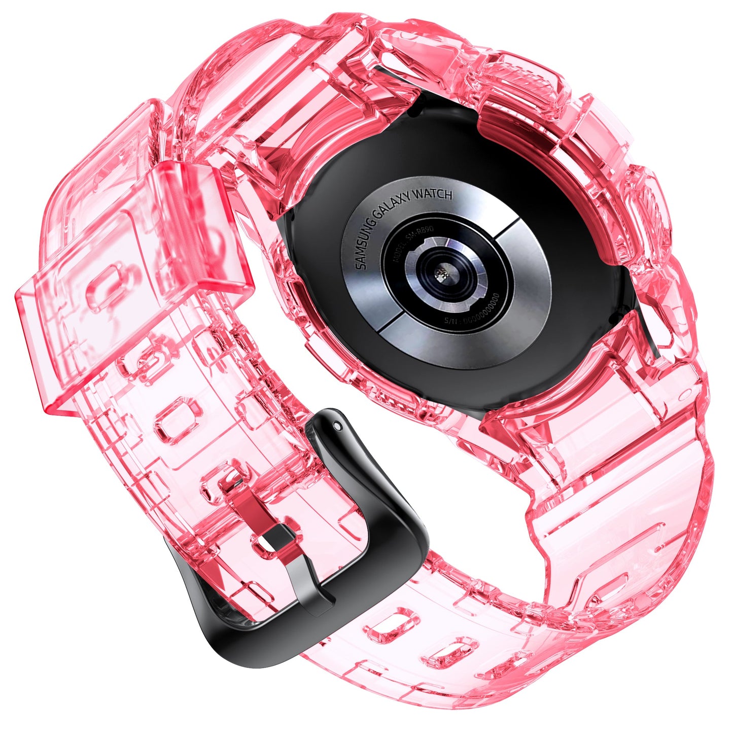 SYSTEM-S hulstur og ól 40 mm TPU fyrir Samsung Galaxy Watch 5 4 snjallúr í bleiku