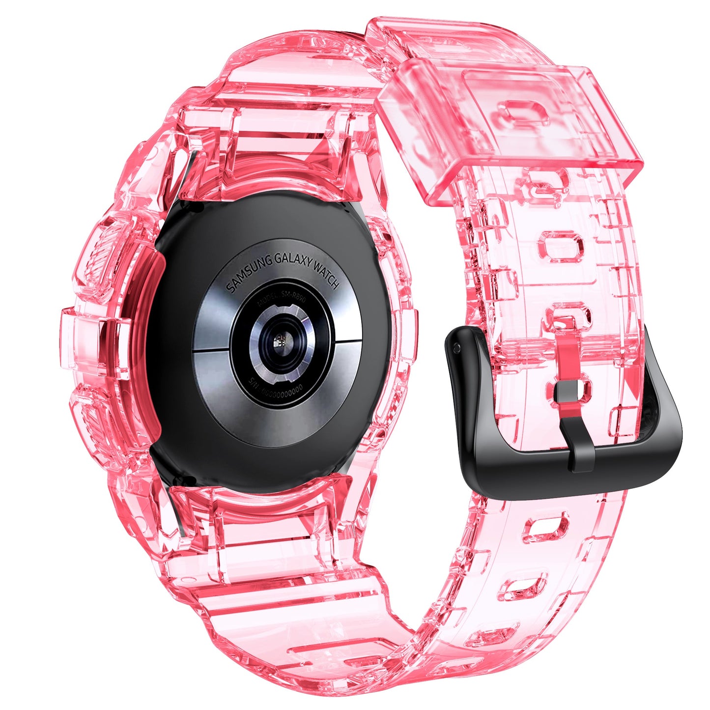 SYSTEM-S hulstur og ól 40 mm TPU fyrir Samsung Galaxy Watch 5 4 snjallúr í bleiku