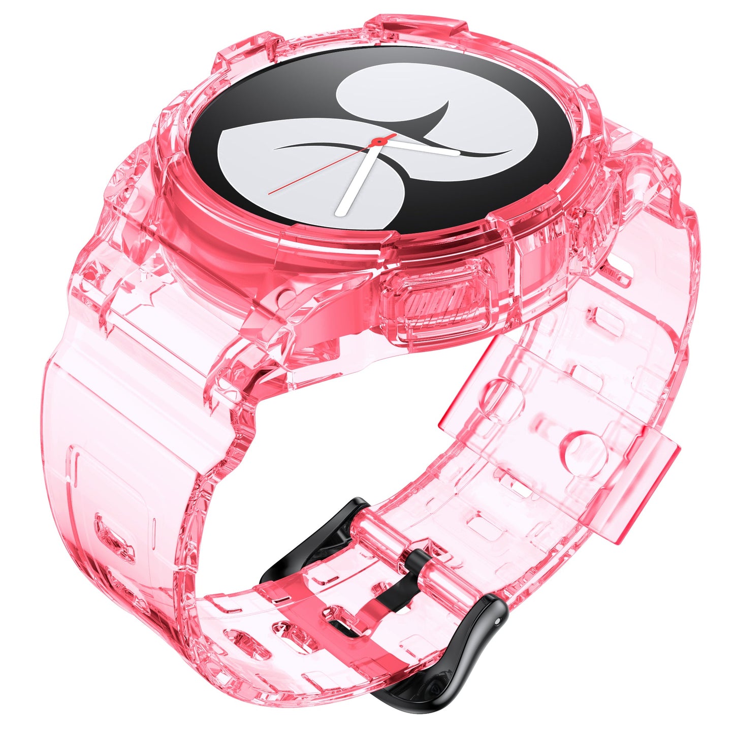 SYSTEM-S hulstur og ól 40 mm TPU fyrir Samsung Galaxy Watch 5 4 snjallúr í bleiku