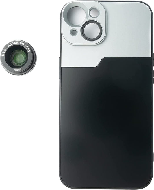 SYSTEM-S Macro Lens 2.8x HD Filter with Case in Black for iPhone 14 Plus