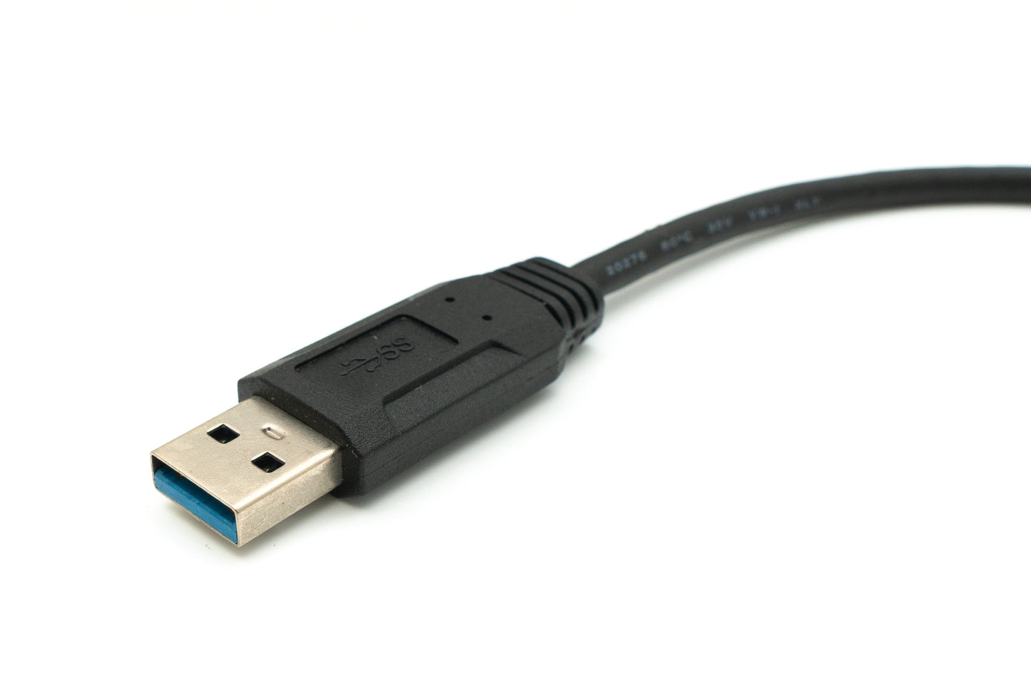 SYSTEM-S USB 3.0 snúra 30 cm Micro B tengi í Type A tengi með skrúfuhorni í svörtu