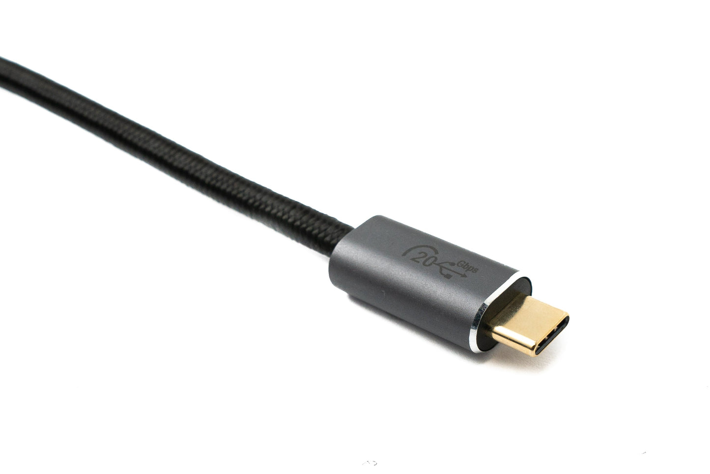 SYSTEM-S USB 3.2 Gen 2 snúra 200 cm Tegund C karlkyns í karlkyns fléttuð svart