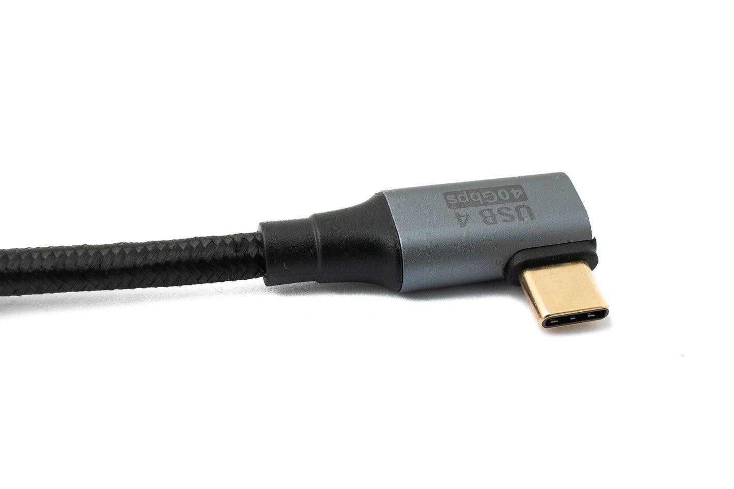 SYSTEM-S USB4 USB Kabel 30 cm Typ C Stecker zu Stecker 40 Gbit/s USB 4.0 geflochten Winkel