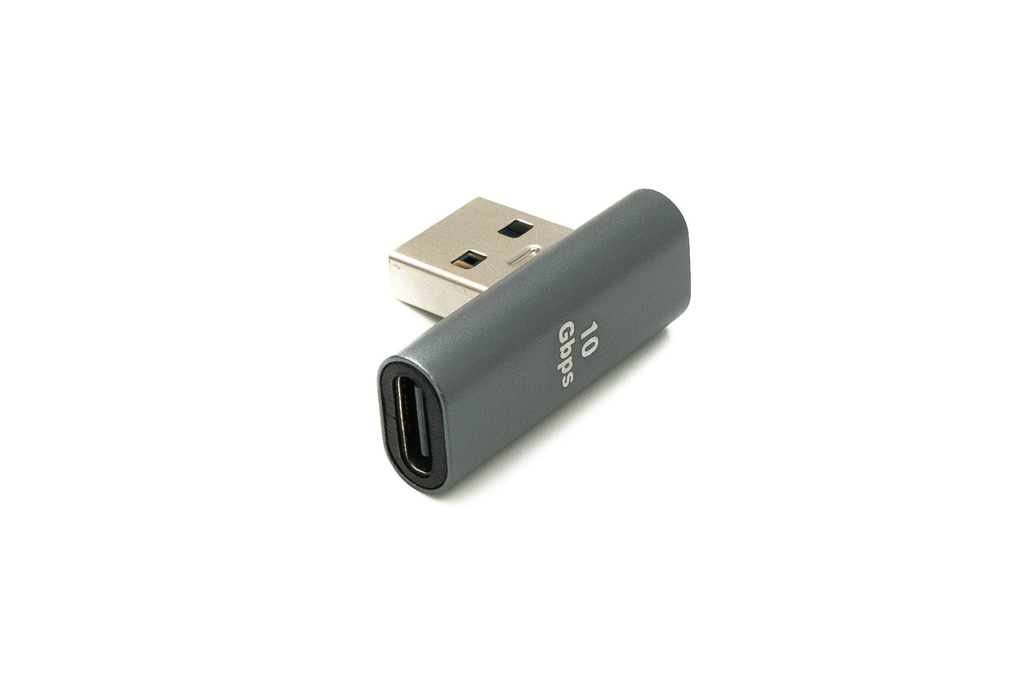 SYSTEM-S USB 3.1 Gen 2 Adapter Typ C Buchse zu 3.0 Typ A Stecker Winkel Kabel in Grau