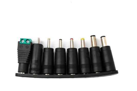 SYSTEM-S DC adapter set of 8 DC 20V 5.5 x 2.1 mm to further DC LED socket cable black