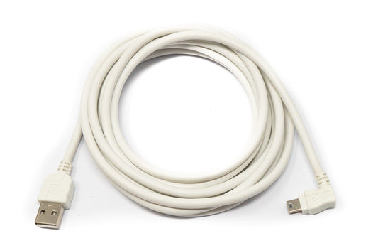 SYSTEM-S USB 2.0 Kabel 3 m Typ A Stecker zu Mini B Stecker Winkel in Weiß