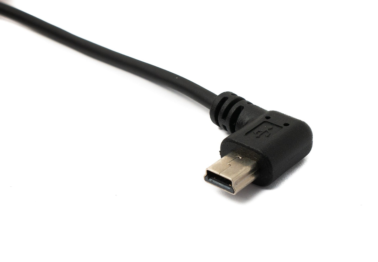 SYSTEM-S USB 2.0 Kabel 120 cm Typ A Stecker zu Mini B Stecker Spirale Winkel in Schwarz