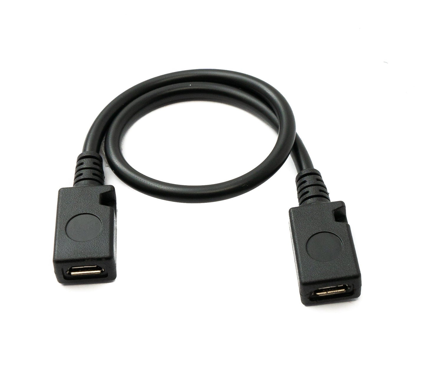 SYSTEM-S USB 2.0 snúra 15 cm Micro B kvenkyns í kvenkyns í svörtu