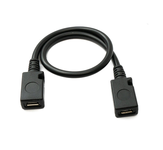 SYSTEM-S USB 2.0 snúra 15 cm Micro B kvenkyns í kvenkyns í svörtu