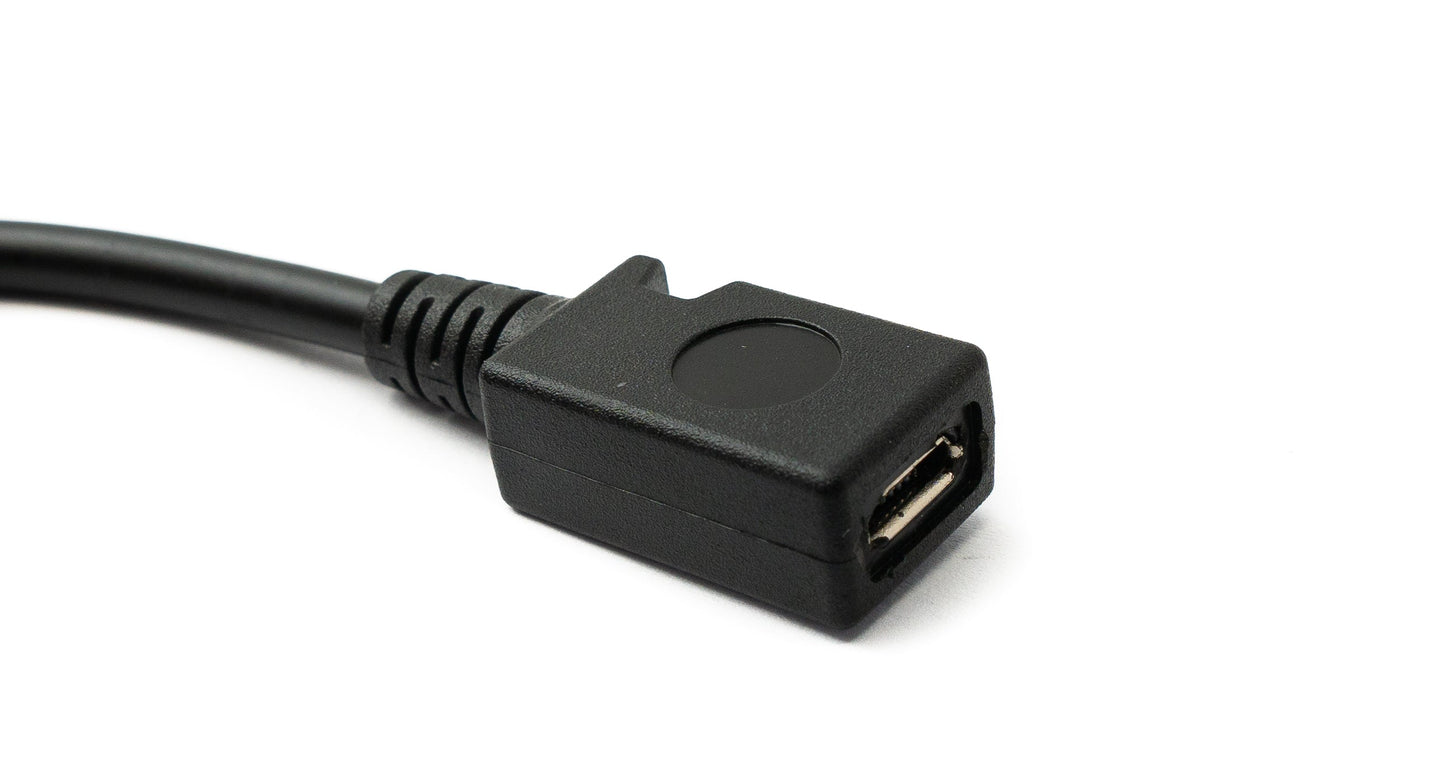 SYSTEM-S USB 2.0 snúra 15 cm Micro B kvenkyns í kvenkyns í svörtu