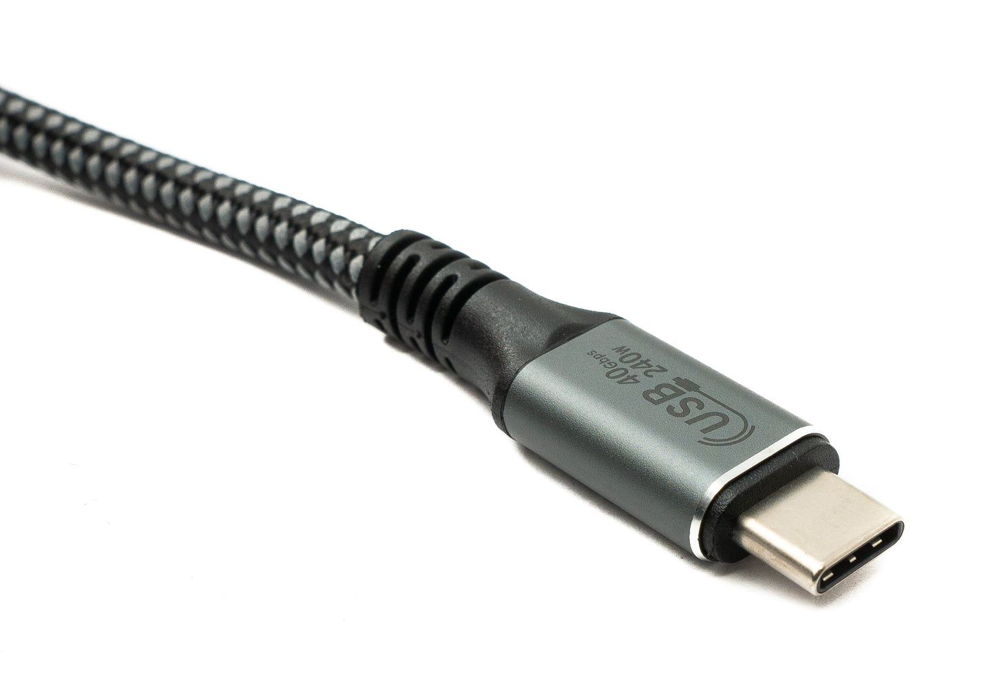 SYSTEM-S USB4 USB 120 cm snúra Tegund C karlkyns í karlkyns fléttuð 40 Gbit/s 240 W USB 4.0 snúra
