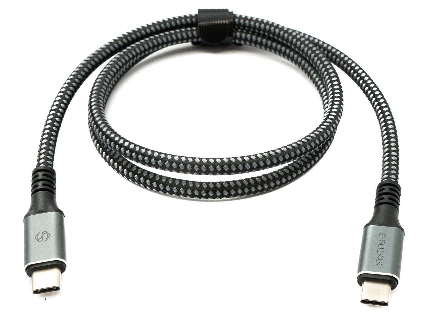SYSTEM-S USB4 USB 80 cm snúra Tegund C karlkyns í karlkyns fléttuð 40 Gbit/s 240 W USB 4.0 snúra