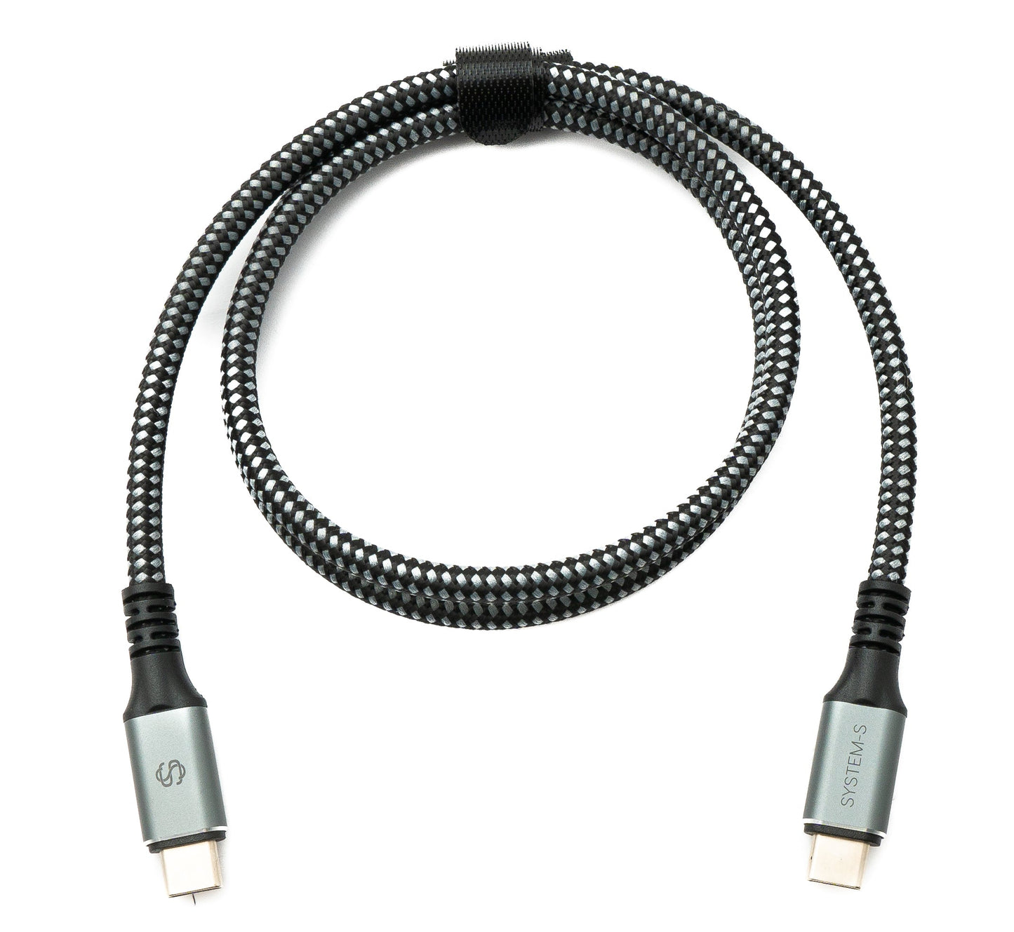 SYSTEM-S USB4 USB 80 cm snúra Tegund C karlkyns í karlkyns fléttuð 40 Gbit/s 240 W USB 4.0 snúra
