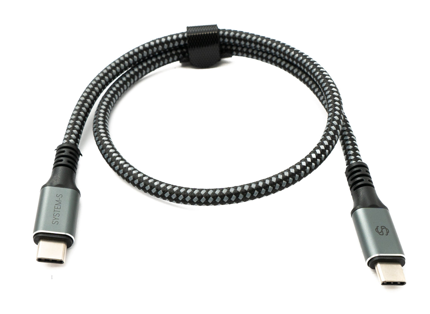 SYSTEM-S USB4 USB 50 cm cable Type C male to male braided 40 Gbit/s 240 W USB 4.0 cable