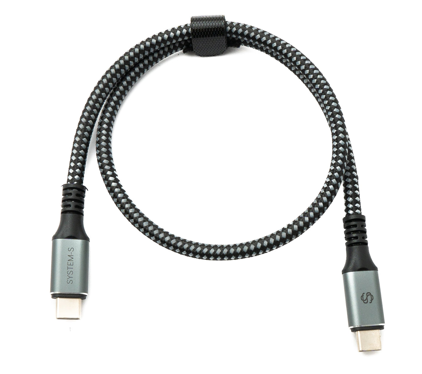 SYSTEM-S USB4 USB 50 cm cable Type C male to male braided 40 Gbit/s 240 W USB 4.0 cable