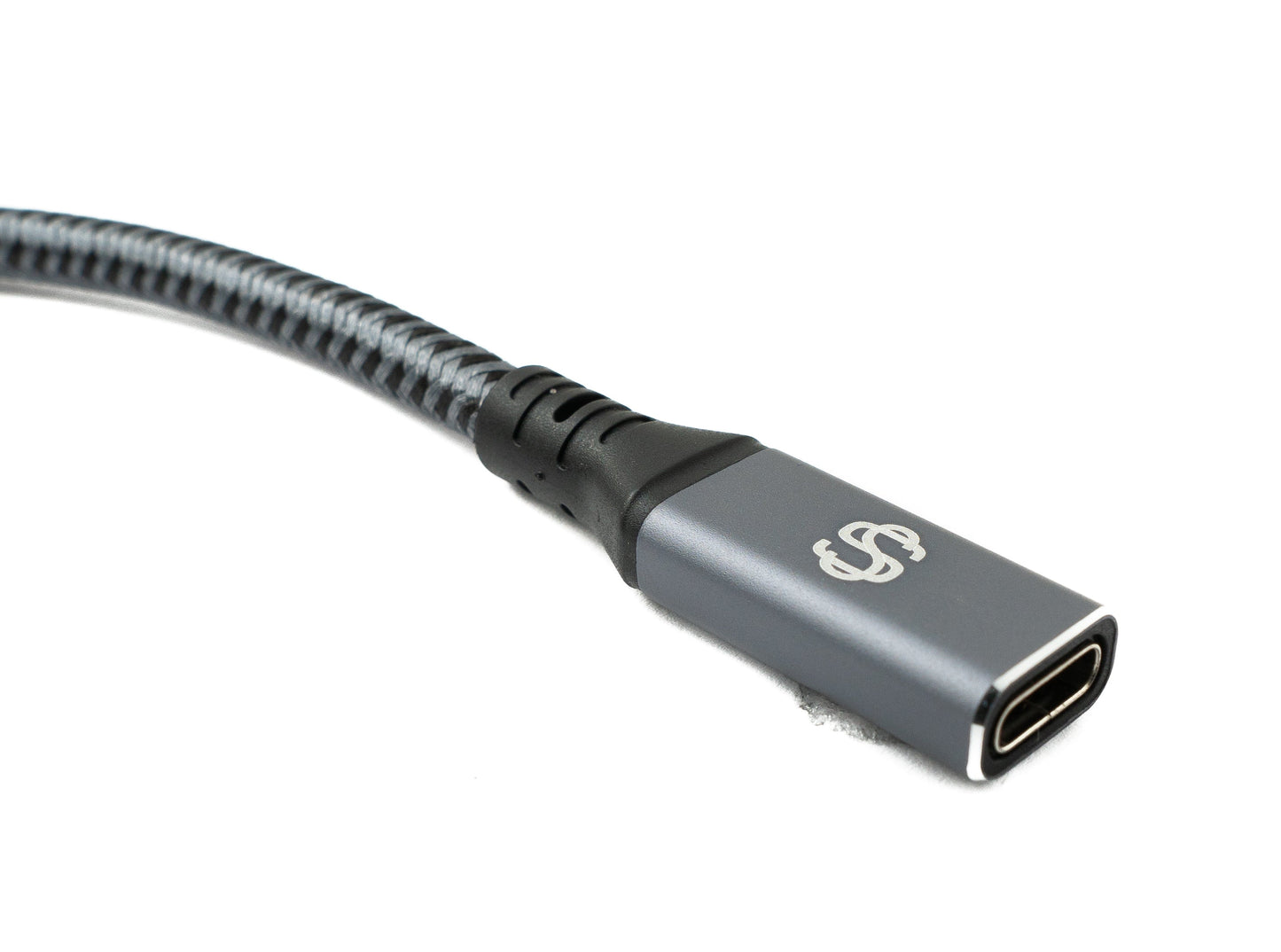 SYSTEM-S USB4 USB 30 cm cable Type C male to female braided 40 Gbit/s 240 W USB 4.0 cable