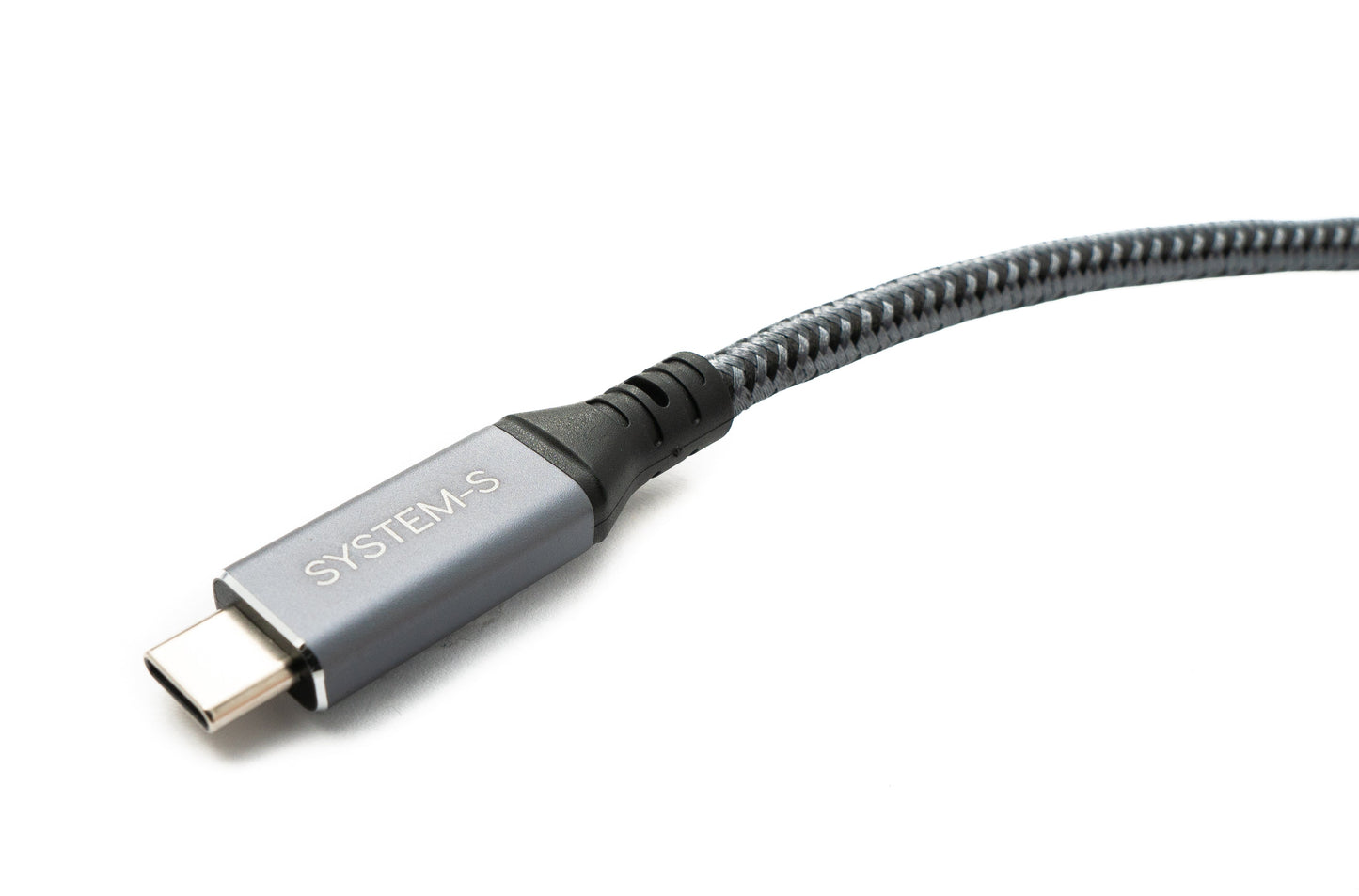 SYSTEM-S USB4 USB 100 cm snúra Tegund C karlkyns í kvenkyns fléttuð 40 Gbit/s 240 W USB 4.0 snúra