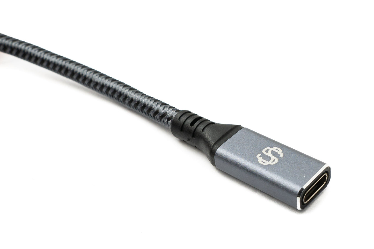 SYSTEM-S USB4 USB 100 cm snúra Tegund C karlkyns í kvenkyns fléttuð 40 Gbit/s 240 W USB 4.0 snúra