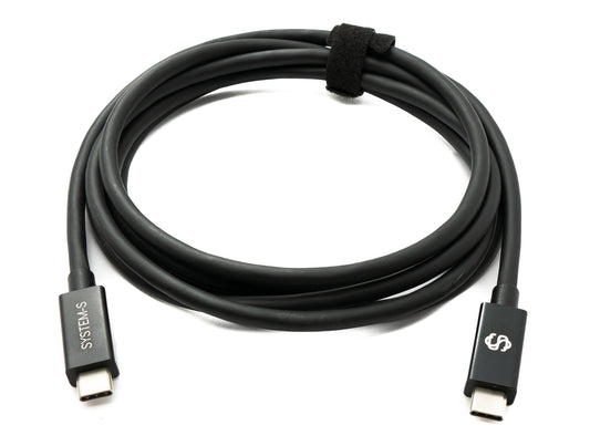SYSTEM-S USB Thunderbolt 4 200 cm snúra af gerð C karlkyns í karlkyns 40 Gbit/s 240 W snúru millistykki
