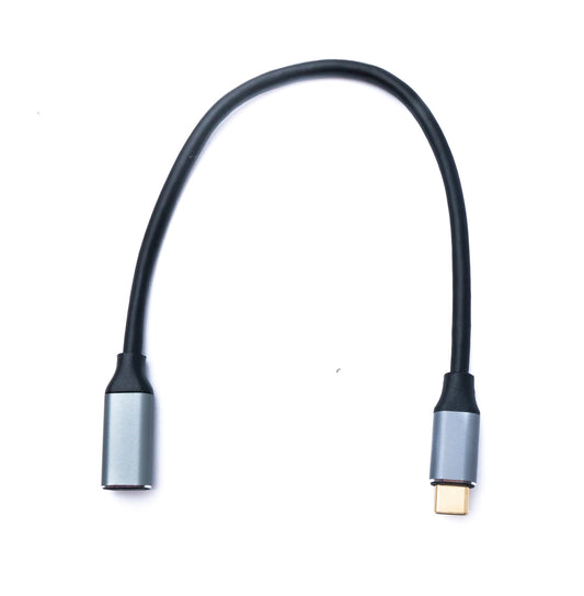 SYSTEM-S USB 3.2 Gen 2 snúra 25 cm Type C karlkyns í kvenkyns 20 Gbit/s 100 W 20 A
