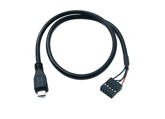 SYSTEM-S USB 2.0 snúra 50 cm Micro B karlkyns í 9 pinna Dupont kvenkyns 9 pinna kvenkyns