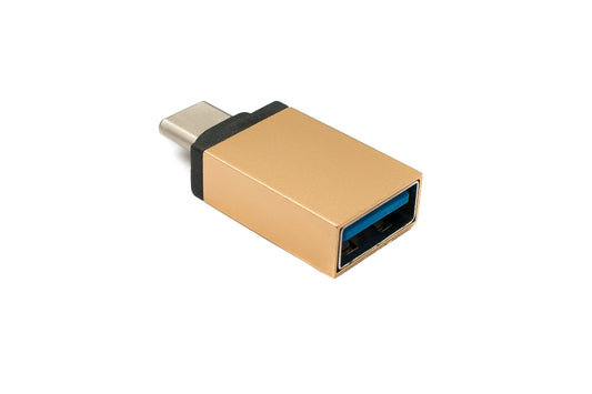 SYSTEM-S USB 3.1 millistykki, gerð C karlkyns í 3.0 A kvenkyns, 5 Gbit/s, bleikgult