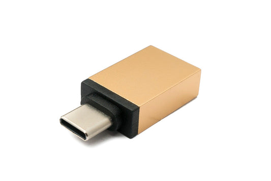 SYSTEM-S USB 3.1 millistykki, gerð C karlkyns í 3.0 A kvenkyns, 5 Gbit/s, bleikgult