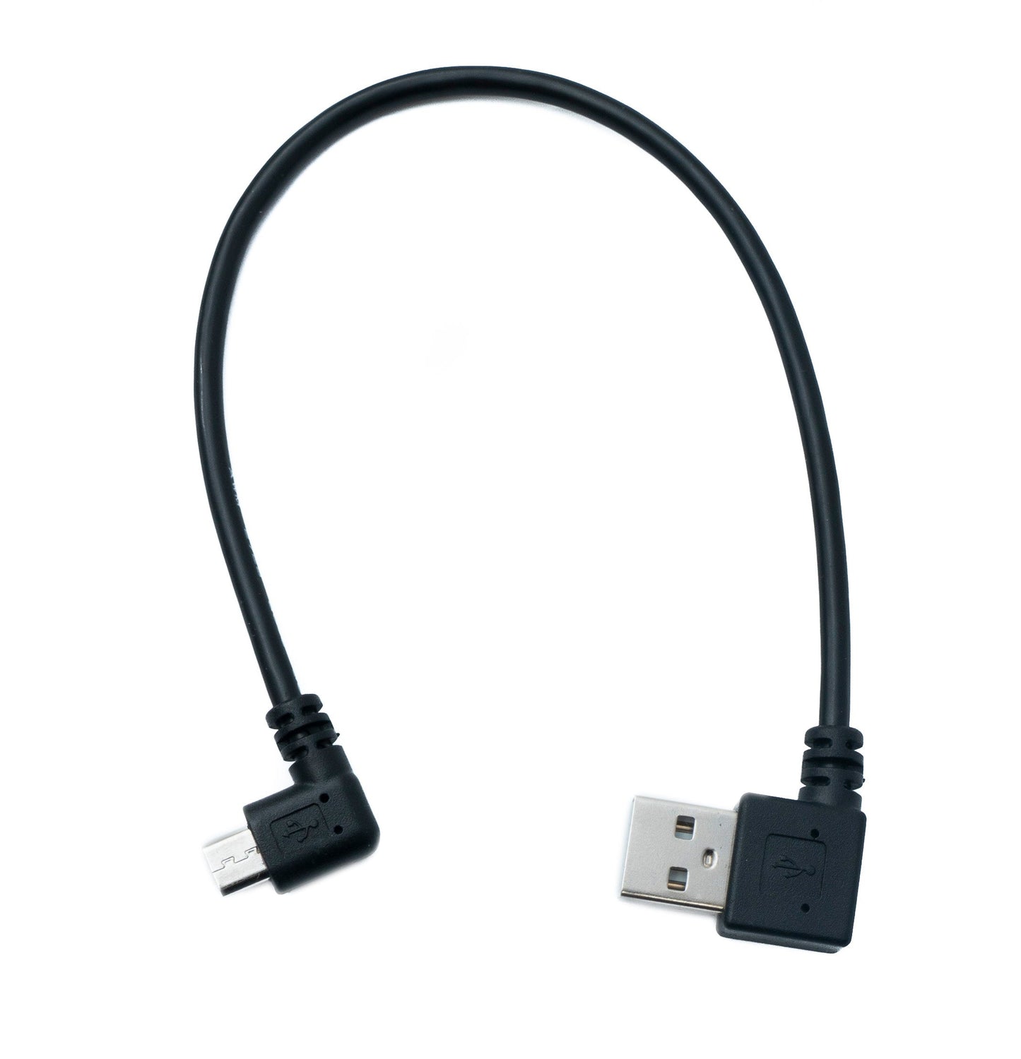 SYSTEM-S USB 2.0 Kabel 20 cm Micro B Stecker zu Typ A Stecker Right Angled Winkel