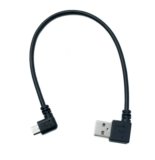 SYSTEM-S USB 2.0 cable 20 cm Micro B plug to Type A plug Right Angled