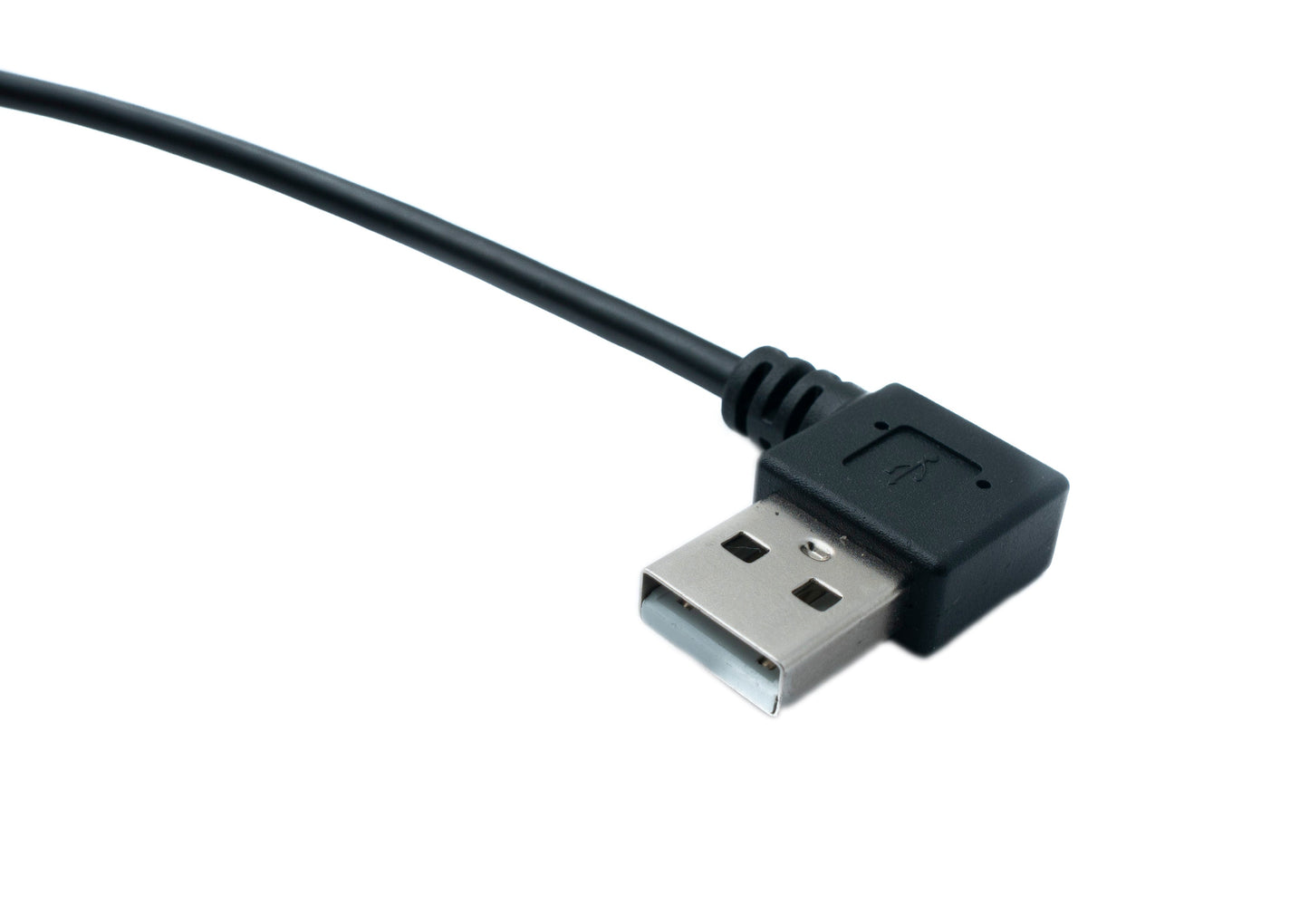 SYSTEM-S USB 2.0 Kabel 20 cm Micro B Stecker zu Typ A Stecker Right Angled Winkel