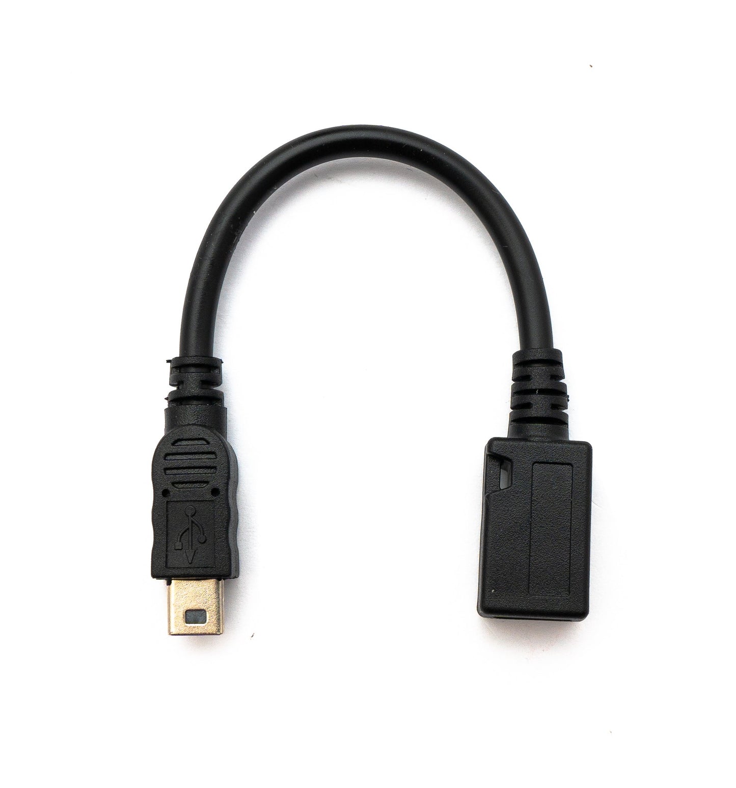 SYSTEM-S USB 2.0 snúra 15 cm Mini B tengi í Micro tengil millistykki í svörtu