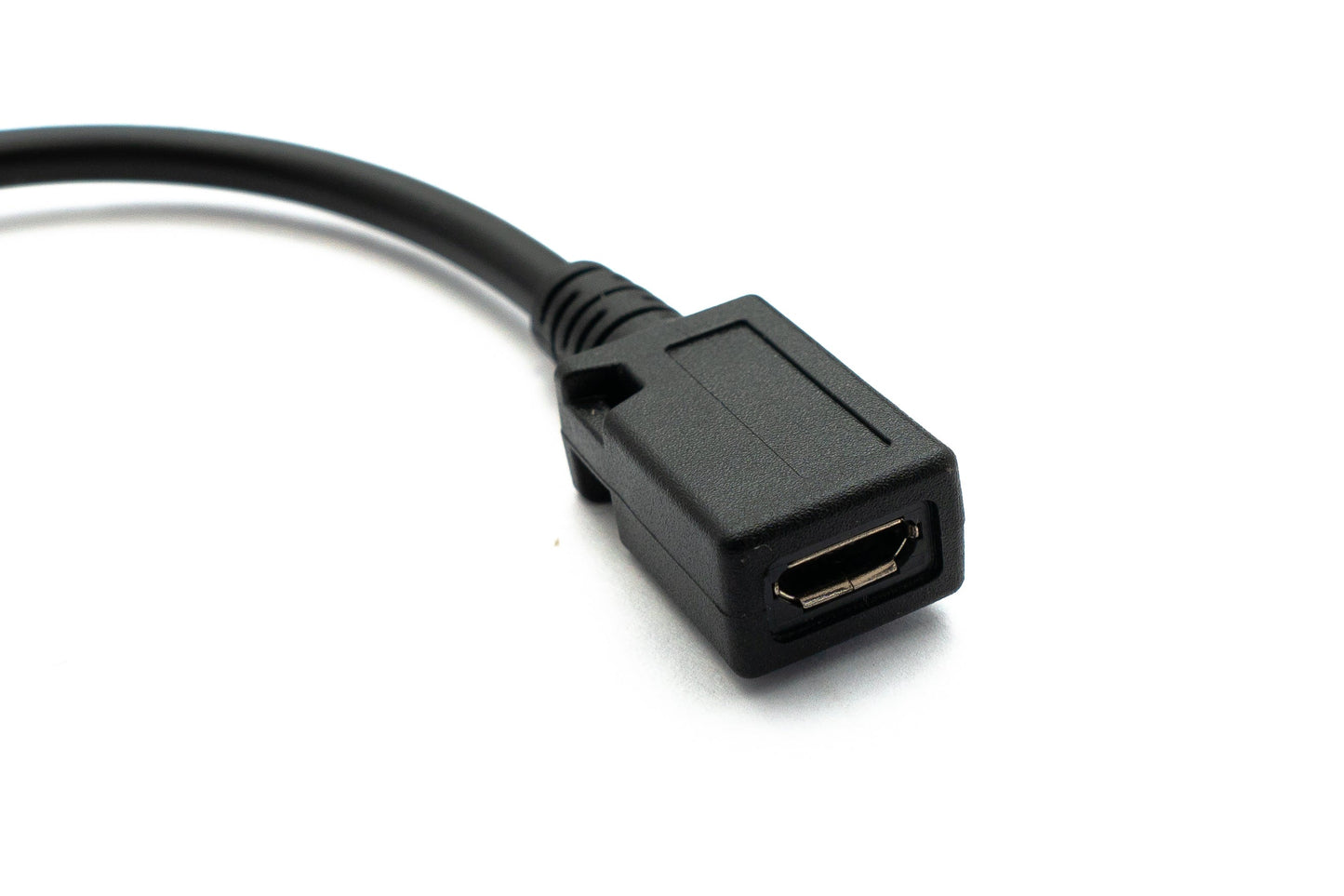 SYSTEM-S USB 2.0 snúra 15 cm Mini B tengi í Micro tengil millistykki í svörtu