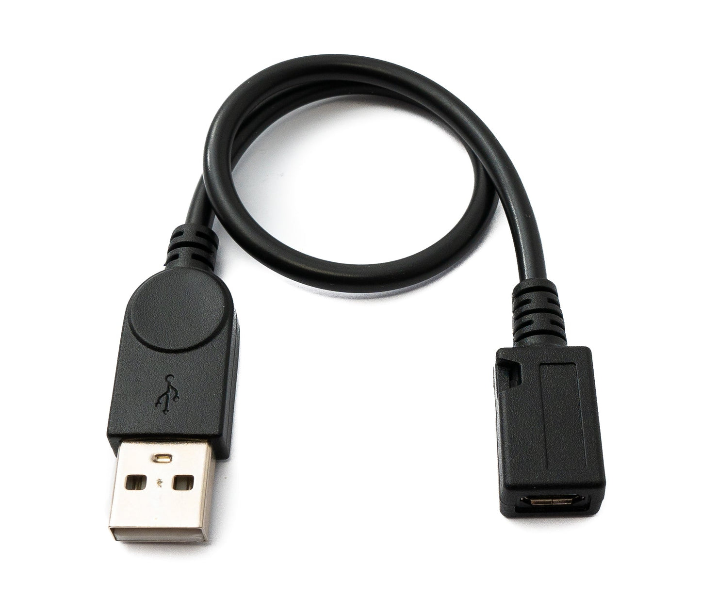 SYSTEM-S USB 2.0 Kabel 30 cm Micro B Buchse zu Typ A Stecker in Schwarz