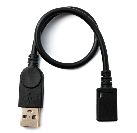 SYSTEM-S USB 2.0 Kabel 30 cm Micro B Buchse zu Typ A Stecker in Schwarz