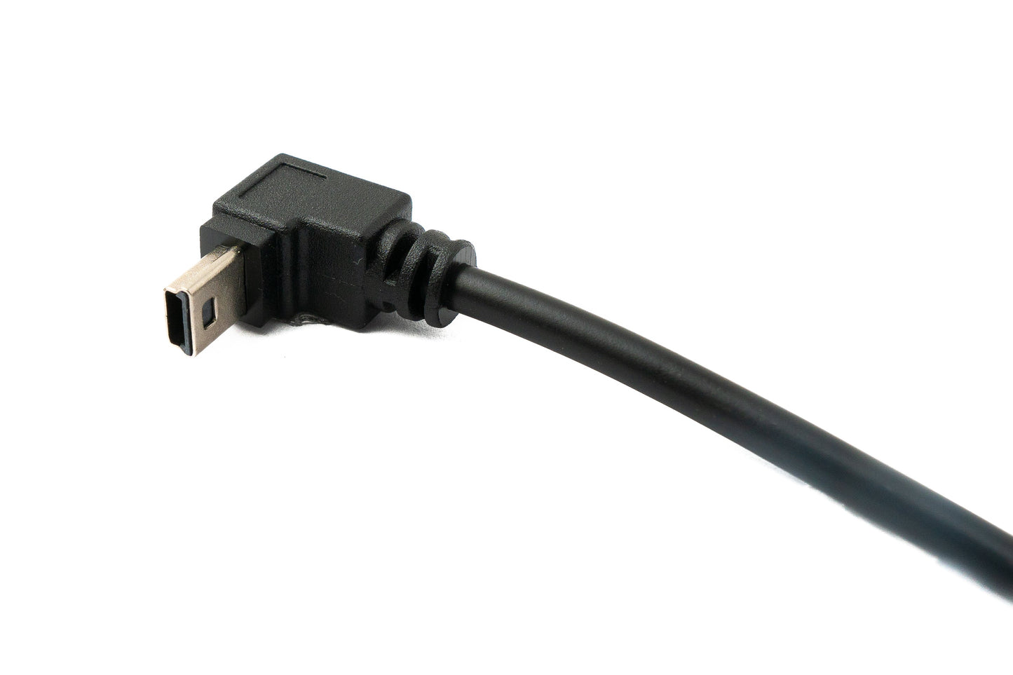SYSTEM-S USB 2.0 Kabel 30 cm Mini B Stecker zu Typ A Stecker Winkel in Schwarz