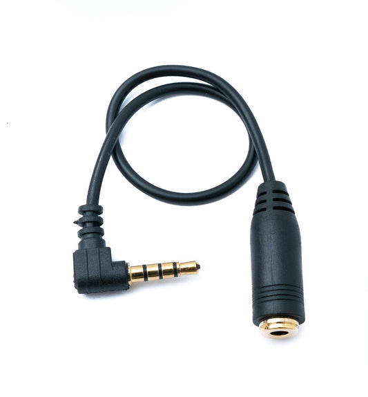 SYSTEM-S Audio Cable 17 cm Stereo AUX Jack 3.5 mm Male to Female Angle in Black
